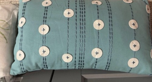 Next felt button blue cushion - felt,