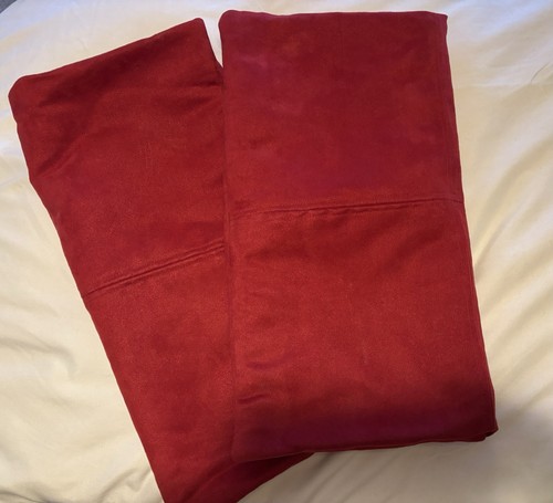 Red cushion faux - red, suede